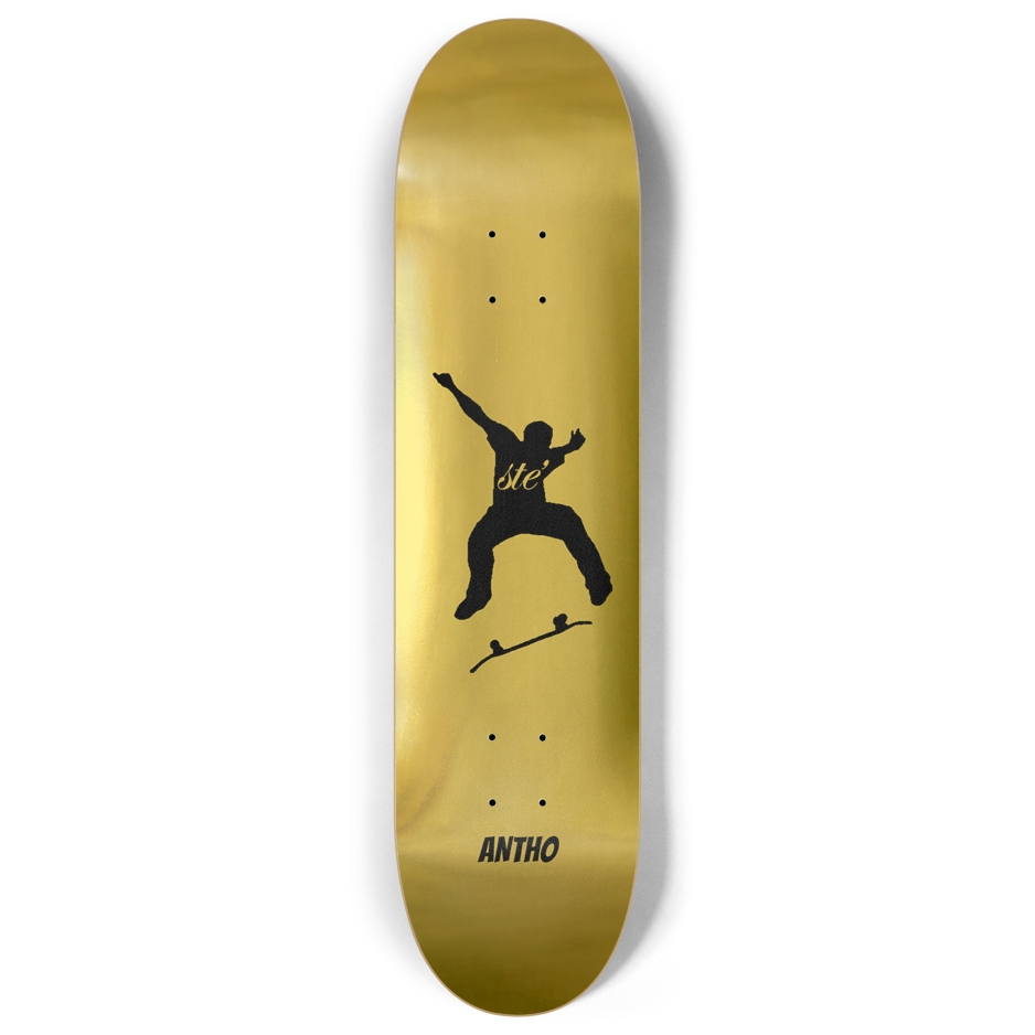 8.0 ANTHO STE' Logo Gold Foil Skateboard – STE'code