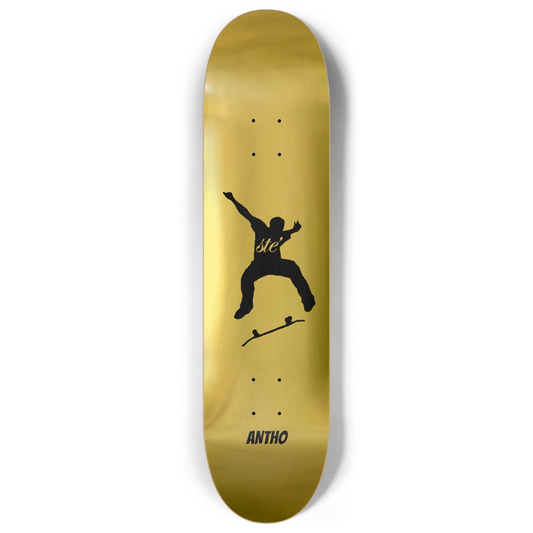 8.0 ANTHO STE’ Logo Gold Foil Skateboard