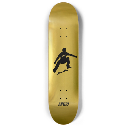 8.0 ANTHO STE’ Logo Gold Foil Skateboard