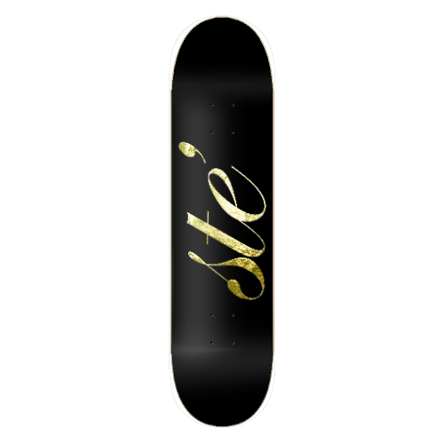 STE' Gold Logo Skateboard